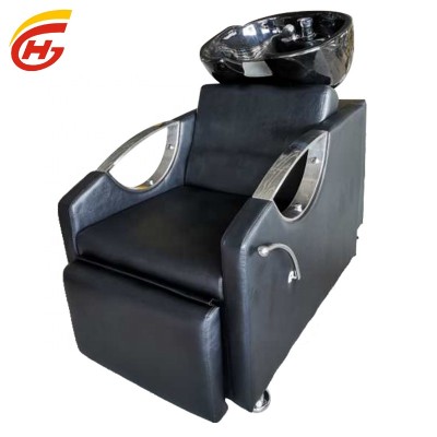 Manual adjustable reclning shampoo chair for salon furniture shampoo washing basin