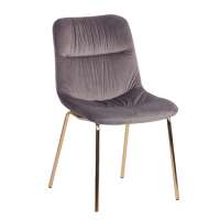 CARLFORD Restaurant Furniture Dinning Room Modern Grey Velvet Luxury Fabric Dining Chair