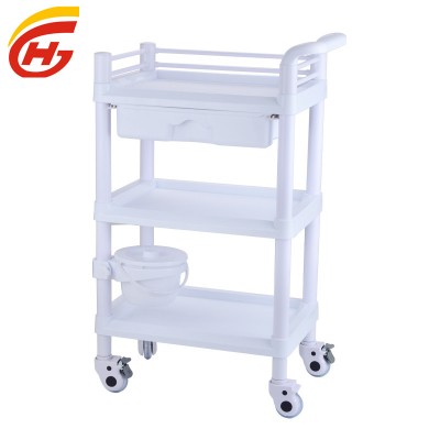 hospital medical abs plastic medical trolley nursing trolley/cart price